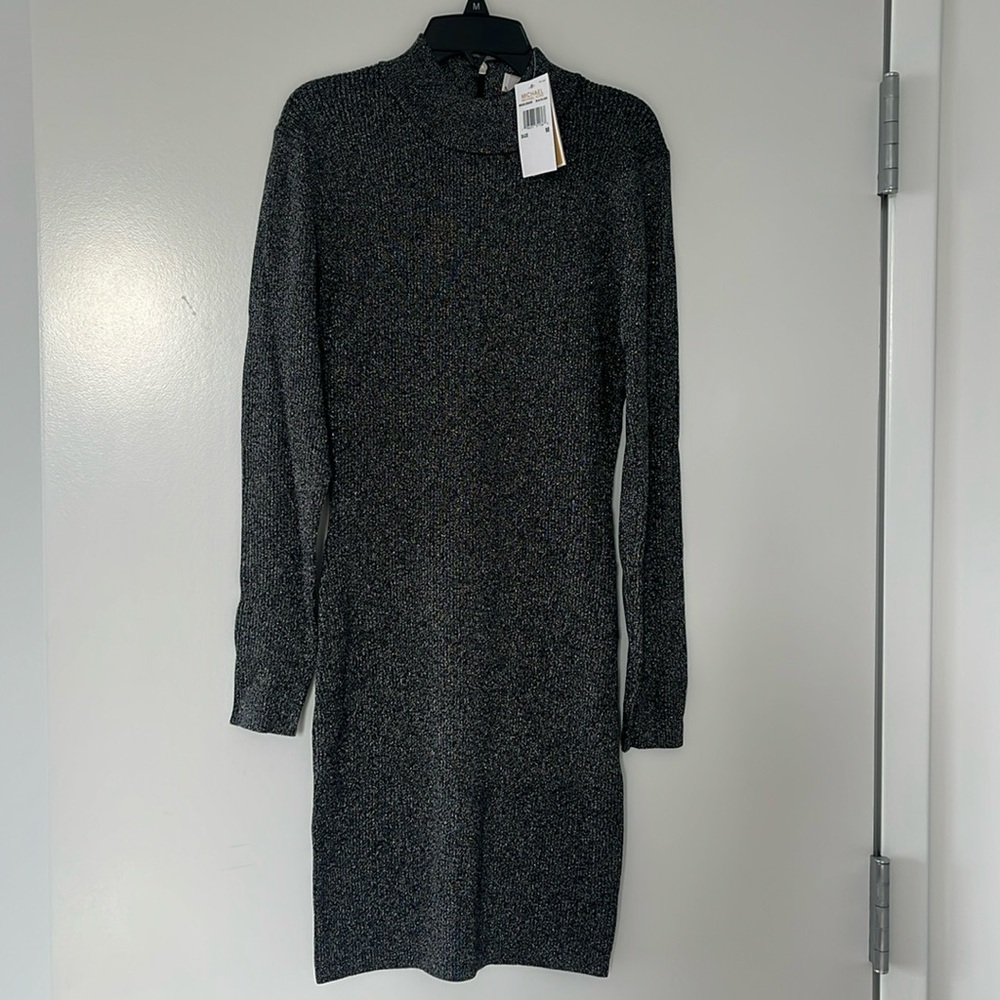 Michael Kors metallic stretch knit dress